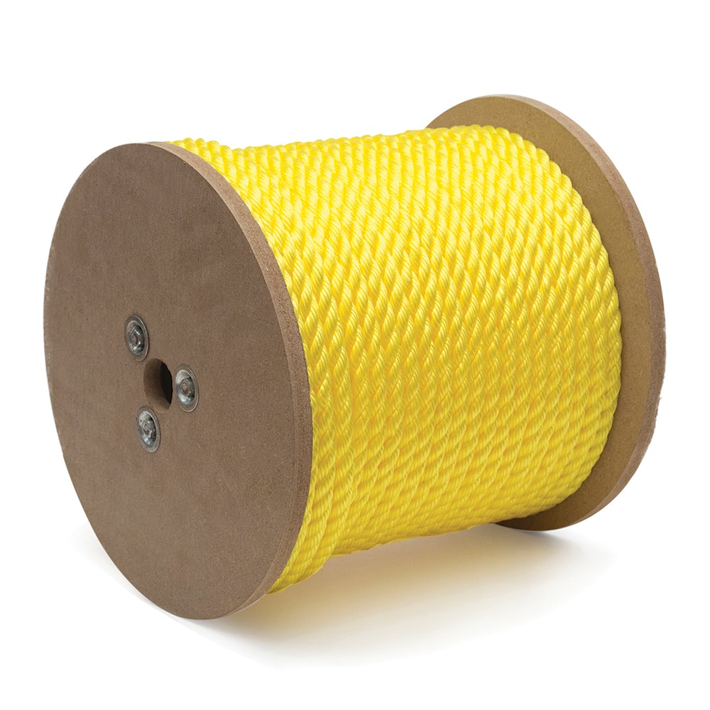 Mibro - Rope; Type: Twisted Rope ; Head/Holder Diameter (Inch): 5/8 ; Material: Polypropylene ; Load Capacity (Lb.): 690.000 ; Maximum Length: 200.00 ; Color: Yellow - Exact Tooling