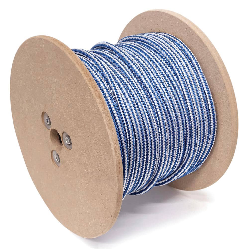 Mibro - Rope; Type: Marine ; Head/Holder Diameter (Inch): 3/8 ; Material: Nylon ; Load Capacity (Lb.): 570.000 ; Maximum Length: 300.00 ; Color: Blue/White - Exact Tooling