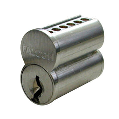 Falcon - Cylinders; Type: Interchangeable Core ; Keying: H Keyway ; Number of Pins: 6 ; Material: Brass ; Finish/Coating: Satin Chrome - Exact Tooling