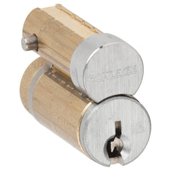 Schlage - Cylinders; Type: Removeable Core ; Keying: EF Keyway ; Number of Pins: 6 ; Material: Brass ; Finish/Coating: Satin Chrome - Exact Tooling