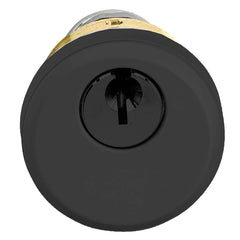 Adams Rite - Cylinders; Type: Mortise ; Keying: C Keyway ; Number of Pins: 5 ; Material: Brass ; Finish/Coating: Black - Exact Tooling
