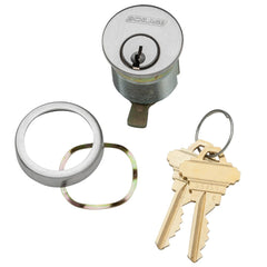 Schlage - Cylinders; Type: Mortise ; Keying: C Keyway ; Number of Pins: 6 ; Material: Brass ; Finish/Coating: Satin Chrome - Exact Tooling