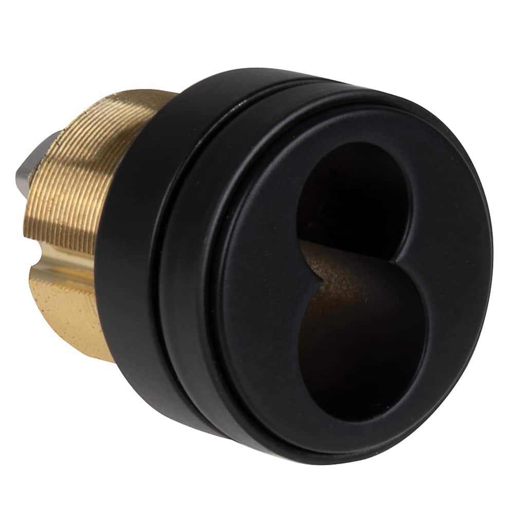 Schlage - Cylinders; Type: Mortise ; Keying: Less Core ; Number of Pins: 6 ; Material: Brass ; Finish/Coating: Black - Exact Tooling