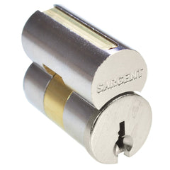 Sargent - Cylinders; Type: Removeable Core ; Keying: RB Keyway ; Number of Pins: 6 ; Material: Brass ; Finish/Coating: Satin Nickel - Exact Tooling
