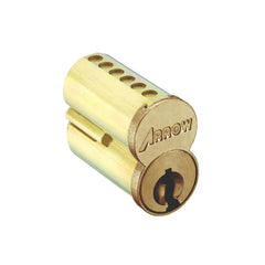 Arrow Lock - Cylinders; Type: Interchangeable Core ; Keying: AB Keyway ; Number of Pins: 6 ; Material: Brass ; Finish/Coating: Satin Brass - Exact Tooling