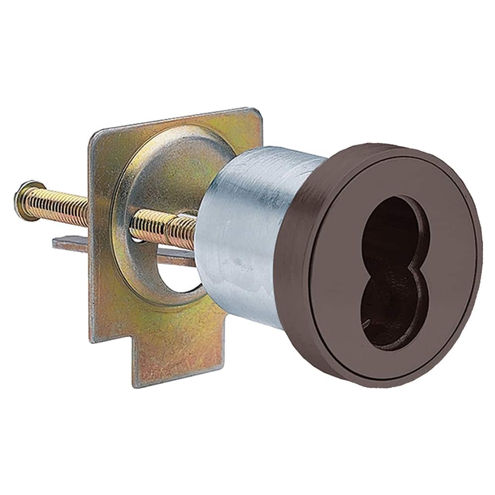 Schlage - Cylinders; Type: Mortise ; Keying: Less Core ; Number of Pins: 7 ; Material: Brass ; Finish/Coating: Oil Rubbed Bronze - Exact Tooling