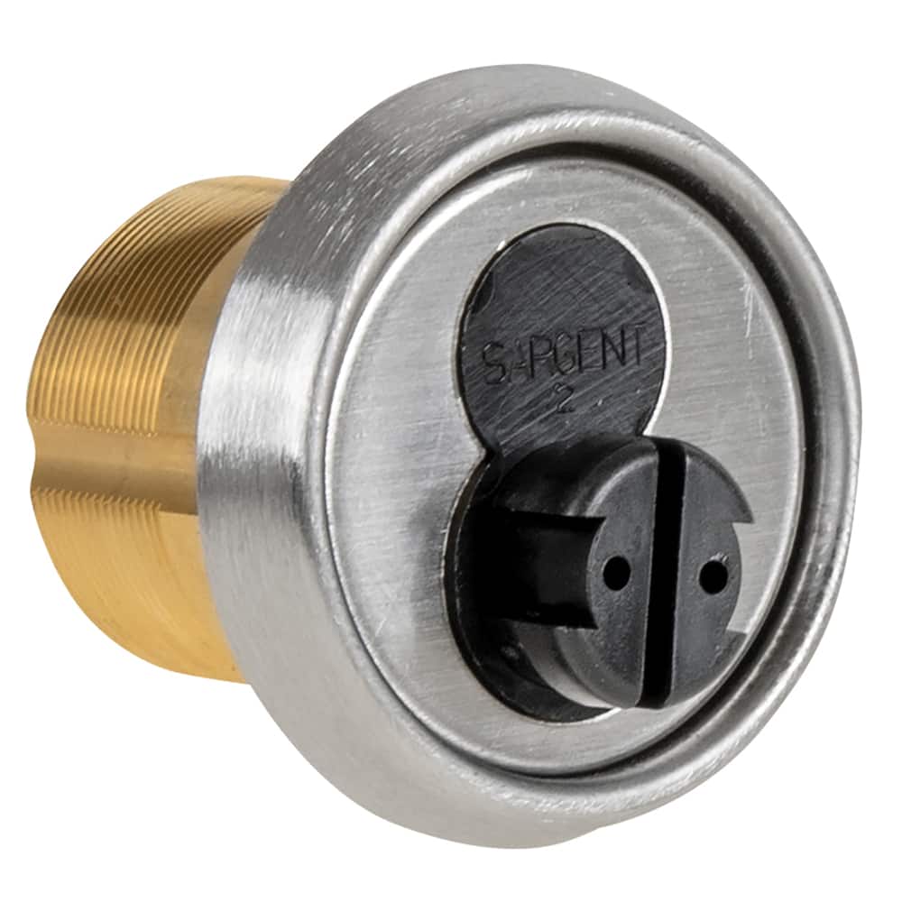 Sargent - Cylinders; Type: Mortise ; Keying: Less Core ; Number of Pins: 6 ; Material: Brass ; Finish/Coating: Stainless Steel - Exact Tooling