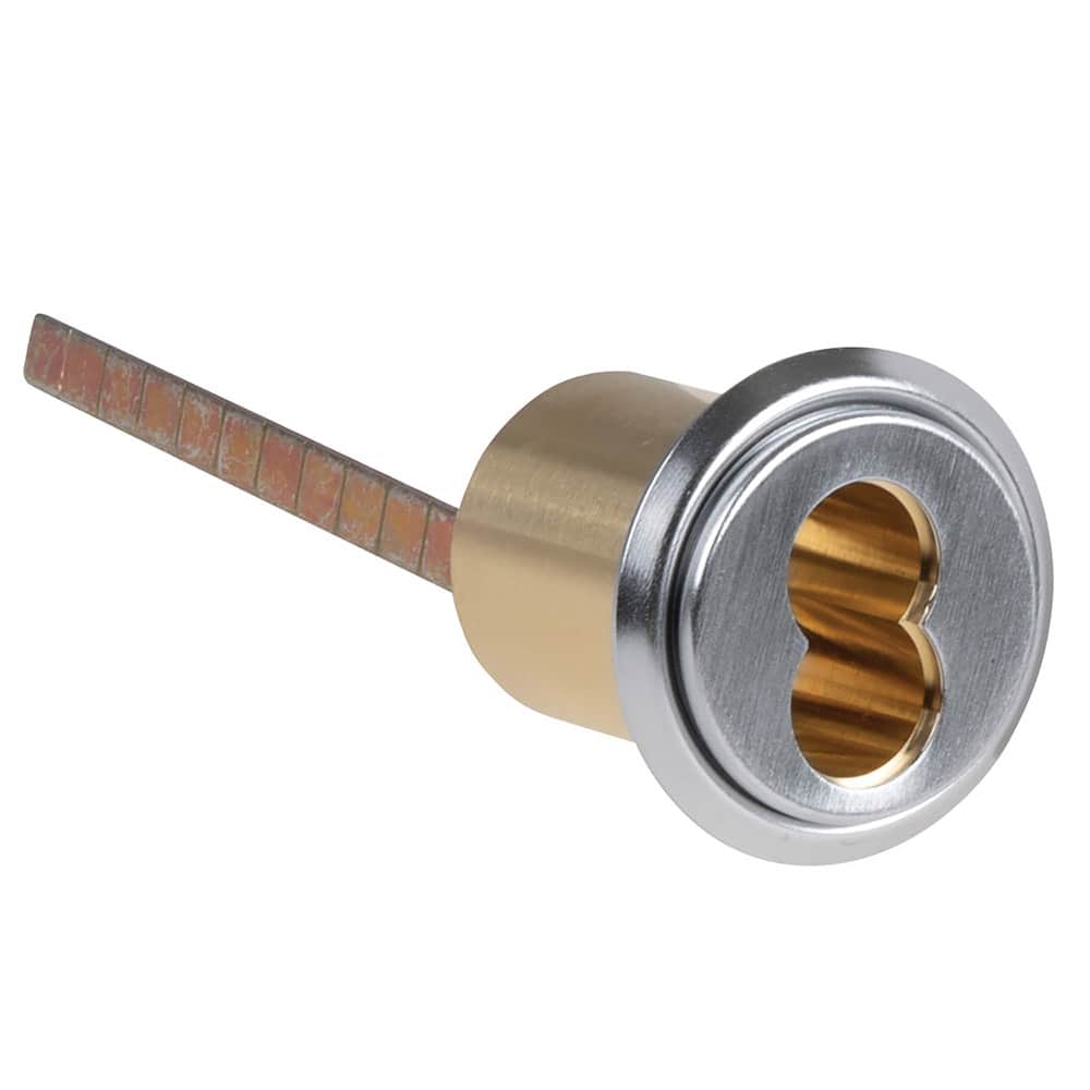 Falcon - Cylinders; Type: Rim ; Keying: Less Core ; Number of Pins: 6, 7 ; Material: Brass ; Finish/Coating: Satin Chrome - Exact Tooling