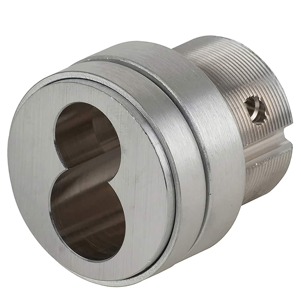 Schlage - Cylinders; Type: Mortise ; Keying: Less Core ; Number of Pins: 6 ; Material: Brass ; Finish/Coating: Satin Chrome - Exact Tooling