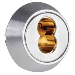 Falcon - Cylinders; Type: Mortise ; Keying: Less Core ; Number of Pins: 6, 7 ; Material: Brass ; Finish/Coating: Satin Chrome - Exact Tooling
