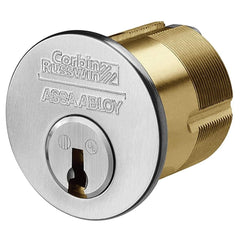Corbin Russwin - Cylinders; Type: Mortise ; Keying: D1 Keyway ; Number of Pins: 6 ; Material: Brass ; Finish/Coating: Satin Chrome - Exact Tooling