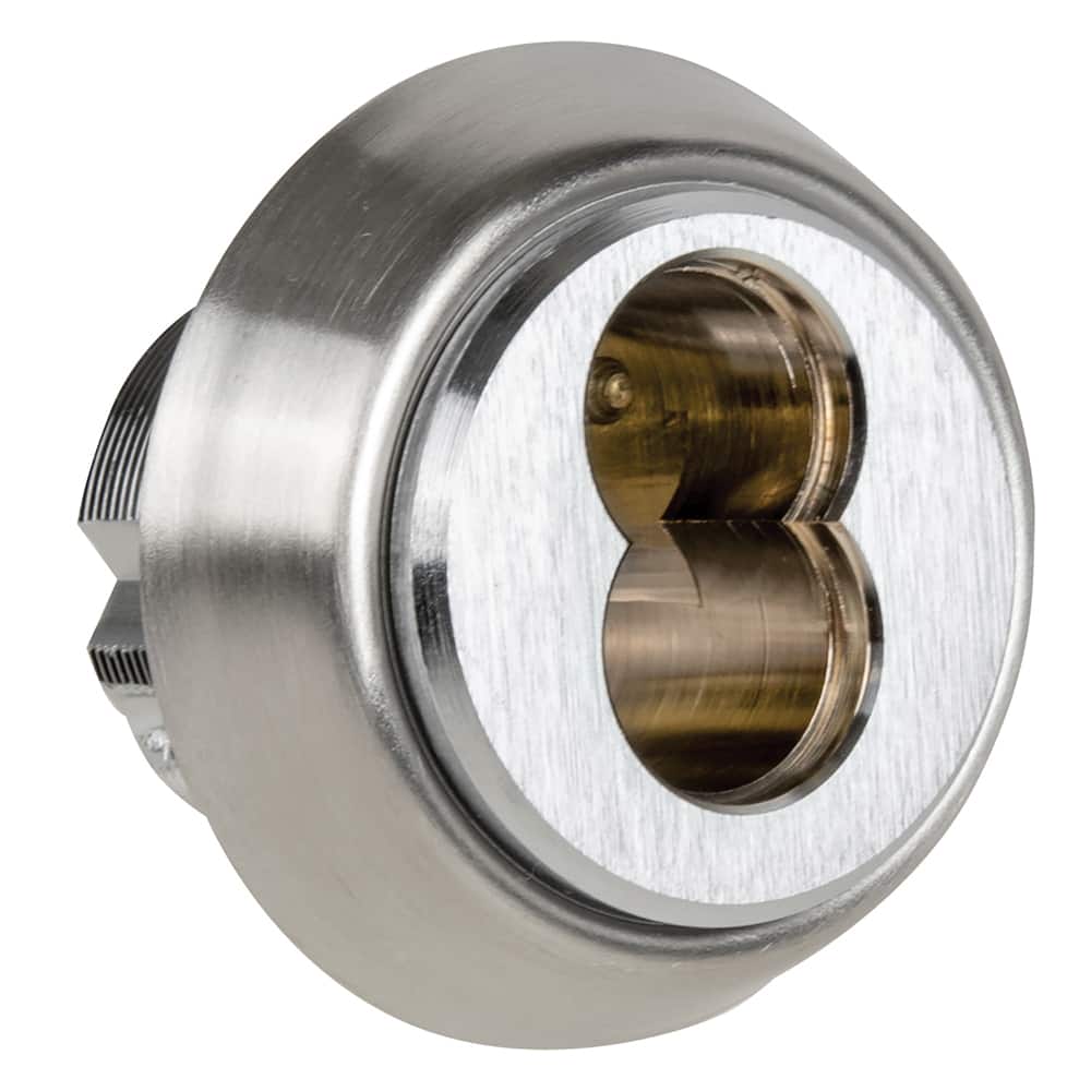 Best - Cylinders; Type: Mortise ; Keying: Less Core ; Number of Pins: 7 ; Material: Brass ; Finish/Coating: Satin Chrome - Exact Tooling