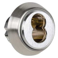 Best - Cylinders; Type: Mortise ; Keying: Less Core ; Number of Pins: 7 ; Material: Brass ; Finish/Coating: Satin Chrome - Exact Tooling