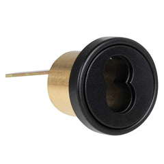 Schlage - Cylinders; Type: Rim ; Keying: Less Core ; Number of Pins: 7 ; Material: Brass ; Finish/Coating: Black - Exact Tooling