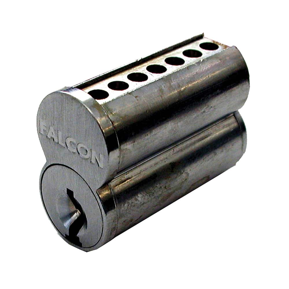 Falcon - Cylinders; Type: Interchangeable Core ; Keying: A Keyway ; Number of Pins: 7 ; Material: Brass ; Finish/Coating: Satin Chrome - Exact Tooling