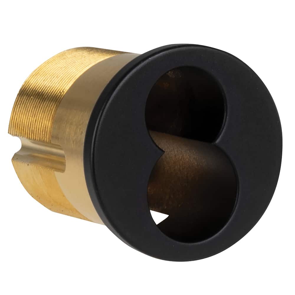 Schlage - Cylinders; Type: Mortise ; Keying: Less Core ; Number of Pins: 6 ; Material: Brass ; Finish/Coating: Black - Exact Tooling