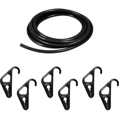 The Better Bungee - Tie Down Kit; Type: Tie Down Kit ; Overall Length (Feet): 2.60 ; Head/Holder Diameter (Inch): 5/16 ; Color: Black ; Number of Hooks: 6 - Exact Tooling