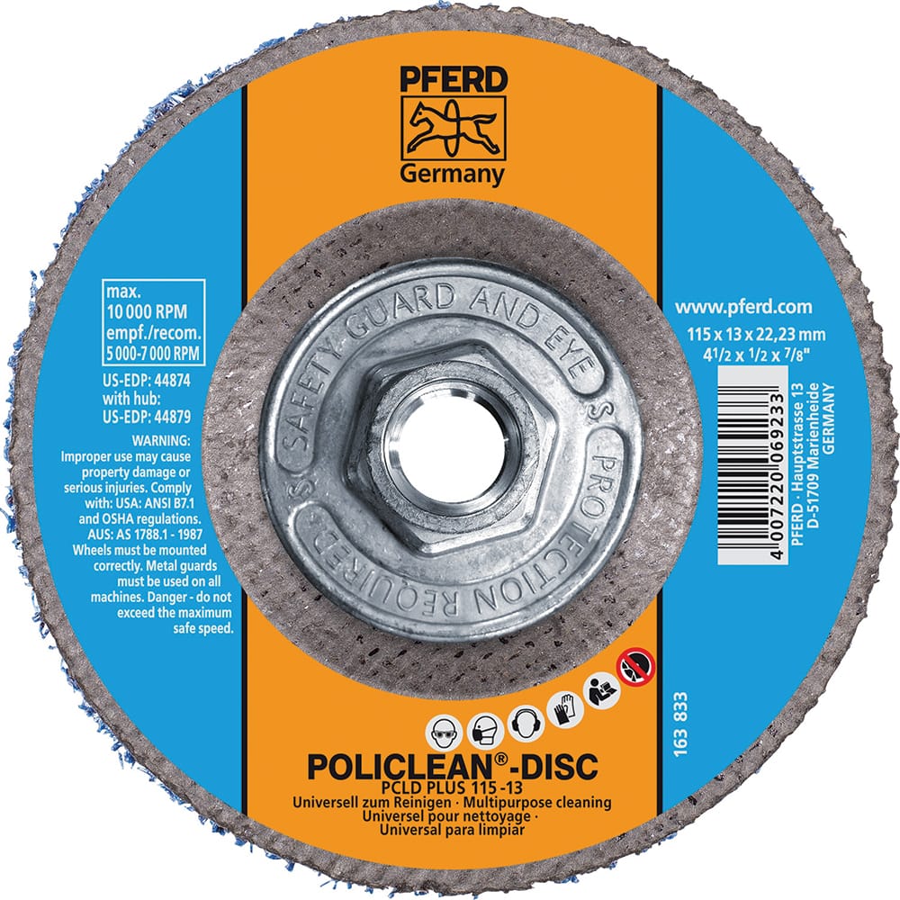 PFERD - 4-1/2 x 1/2" Aluminum Oxide Deburring Disc - Exact Tooling