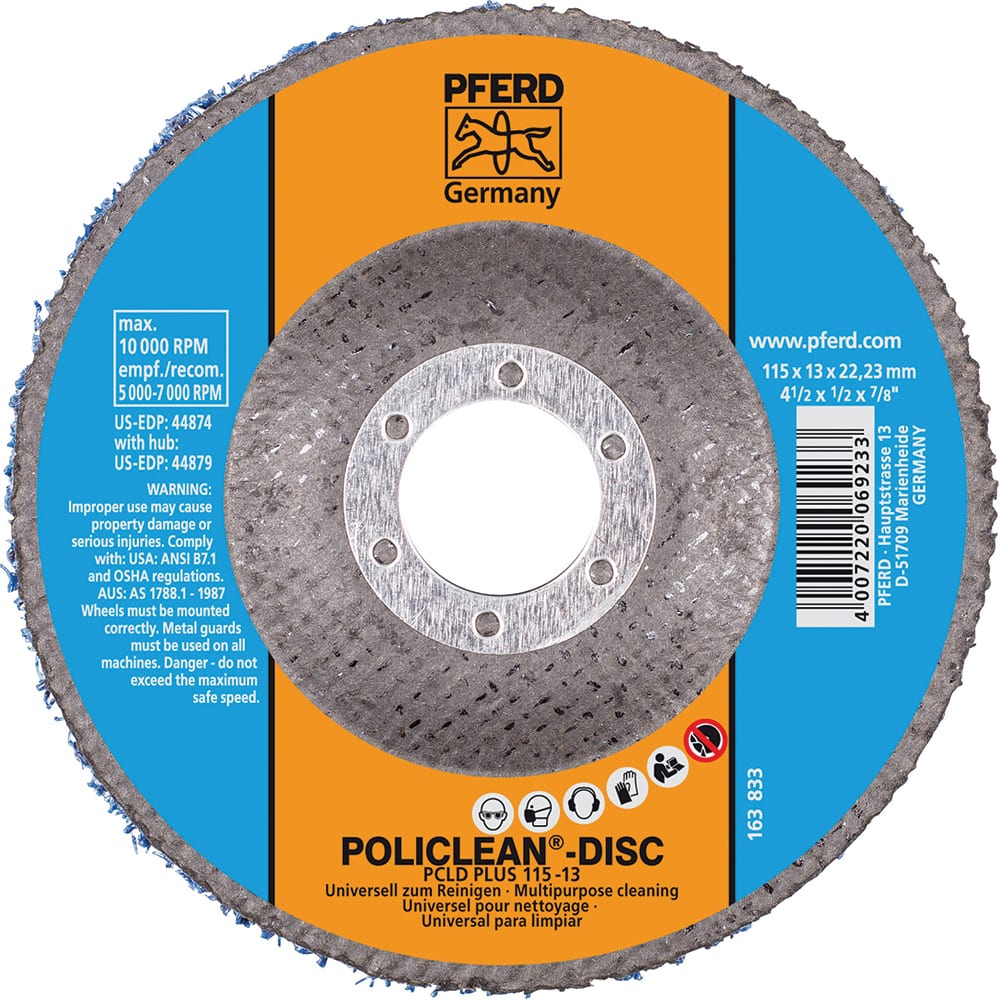 PFERD - 4-1/2 x 1/2" Aluminum Oxide Deburring Disc - Exact Tooling