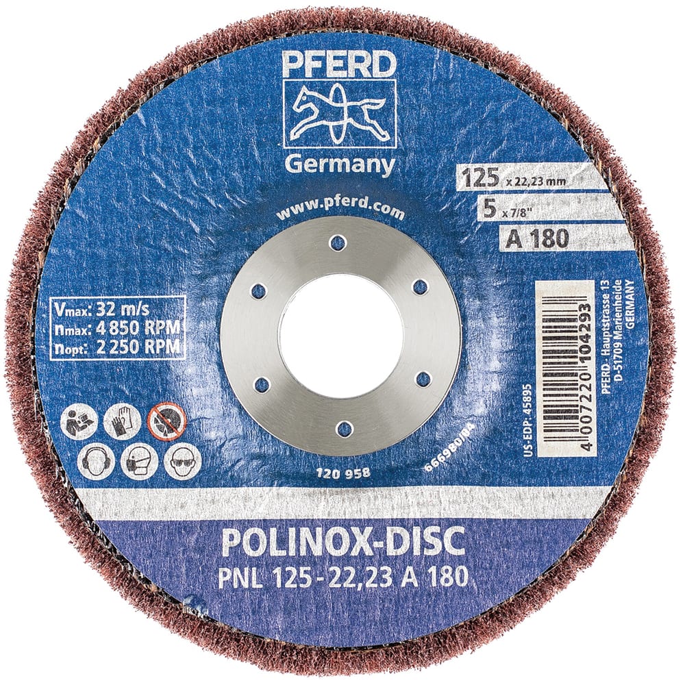 PFERD - 5 x 3/4" Aluminum Oxide Deburring Disc - Exact Tooling