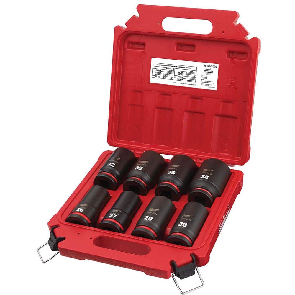 Milwaukee Tool - 8 Pc 3/4" Drive Deep Socket Set - Exact Tooling
