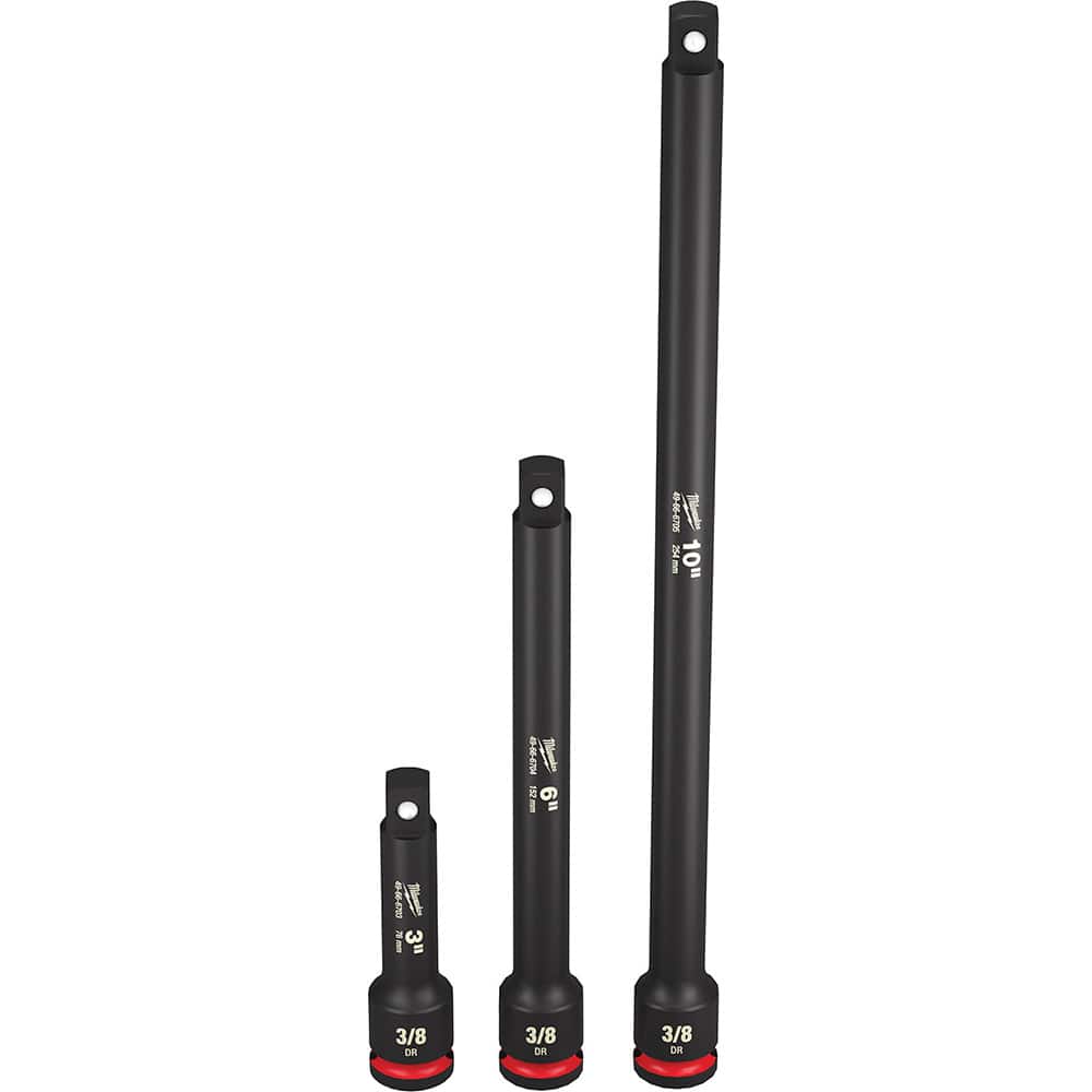Milwaukee Tool - Socket Extension Sets; Tool Type: Extension Set ; Drive Size (Inch): 3/8 ; Number of Pieces: 3.000 - Exact Tooling
