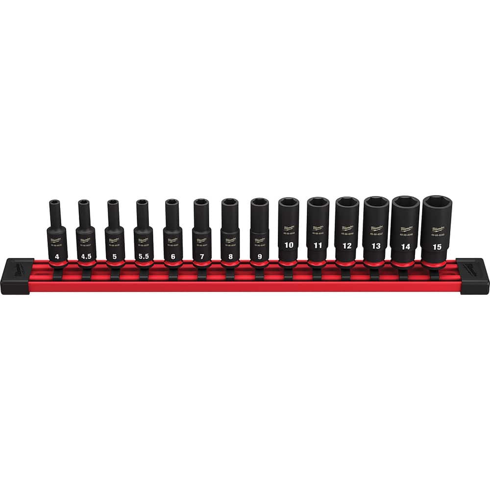 Milwaukee Tool - 14 Pc 1/4" Drive Deep Socket Set - Exact Tooling