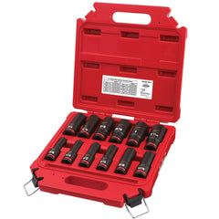 Milwaukee Tool - 12 Pc 1/2" Drive Deep Socket Set - Exact Tooling