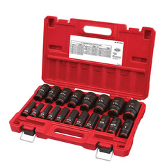 Milwaukee Tool - 19 Pc 1/2" Drive Deep Socket Set - Exact Tooling
