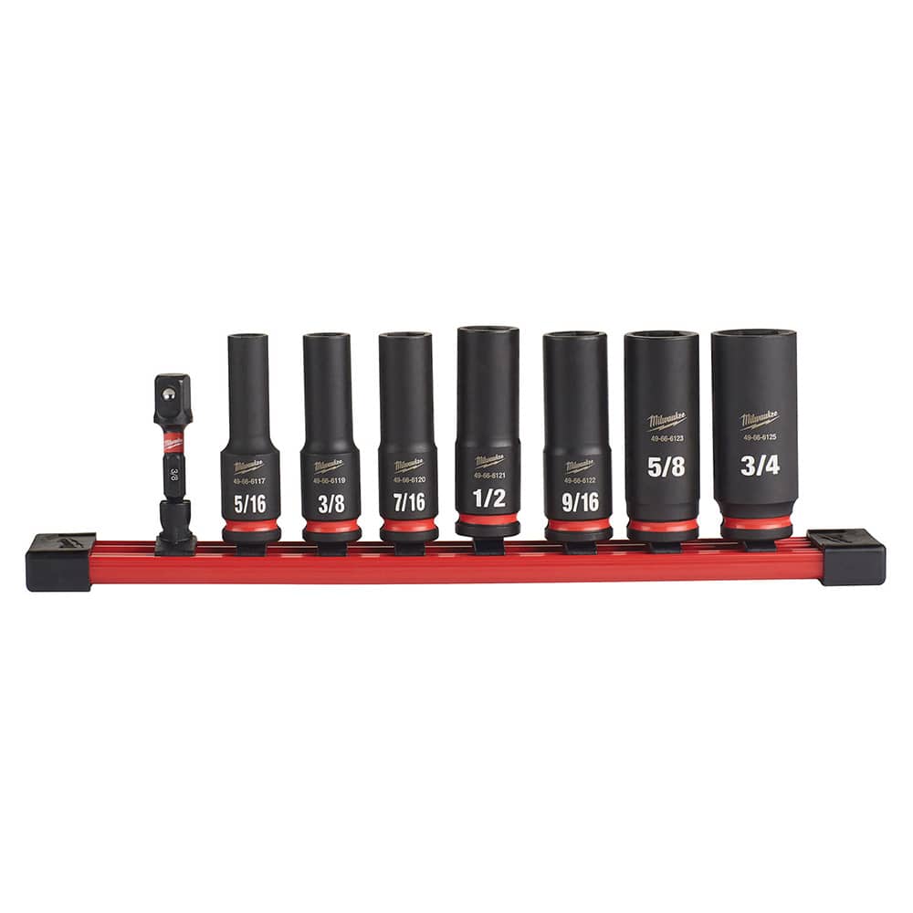 Milwaukee Tool - 8 Pc 3/8" Drive Deep Socket Set - Exact Tooling
