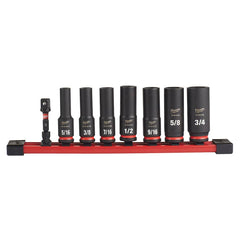 Milwaukee Tool - 8 Pc 3/8" Drive Deep Socket Set - Exact Tooling