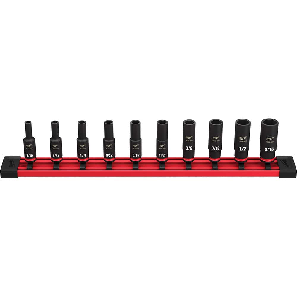 Milwaukee Tool - 10 Pc 1/4" Drive Deep Socket Set - Exact Tooling