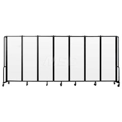 Office Cubicle Partition: 27″ OAW, 72″ OAH, Acrylic & Steel, Clear