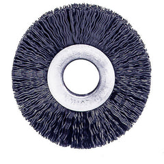2″ Small Diameter Nylon Wheel Brush, .014″ Crimped Black Fill, 1/2″ Arbor Hole - Exact Tooling