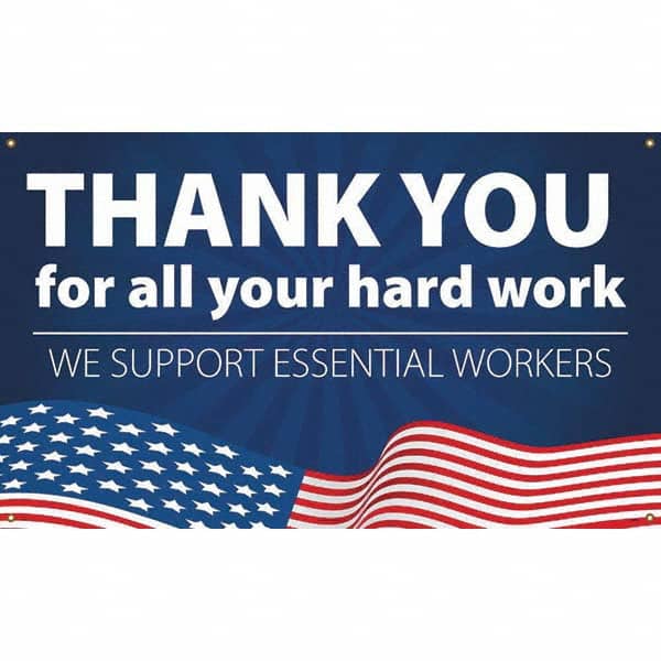 NMC - Banners Message Type: Safety Reinforcement & Motivational Legend: Thank You For All Your Hard Work - We Support Essential Workers - Exact Tooling