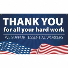 NMC - Banners Message Type: Safety Reinforcement & Motivational Legend: Thank You For All Your Hard Work - We Support Essential Workers - Exact Tooling