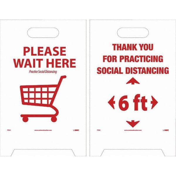 NMC - Cone & A Frame Floor Signs Shape: A-Frame Type: Accident Prevention - Exact Tooling