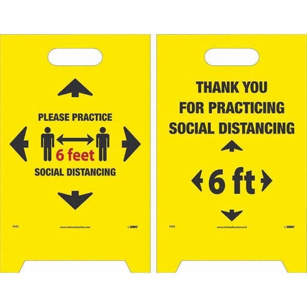 NMC - Cone & A Frame Floor Signs Shape: A-Frame Type: Accident Prevention - Exact Tooling
