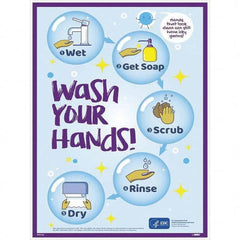 NMC - "COVID-19 - Wash Your Hands", 18" Wide x 24" High, Paper Safety Sign - Exact Tooling