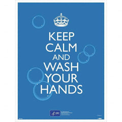 NMC - "COVID-19 - Keep Calm And Wash Your Hands", 18" Wide x 24" High, Paper Safety Sign - Exact Tooling