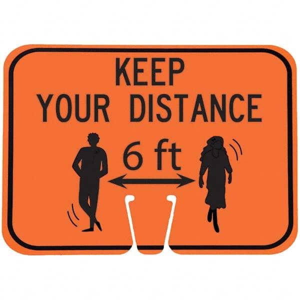 PRO-SAFE - "Notice - Keep Your Distance 6'", 12-1/2" Wide x 10-1/2" High, ABS Safety Sign - Exact Tooling