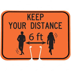PRO-SAFE - "Notice - Keep Your Distance 6'", 12-1/2" Wide x 10-1/2" High, ABS Safety Sign - Exact Tooling