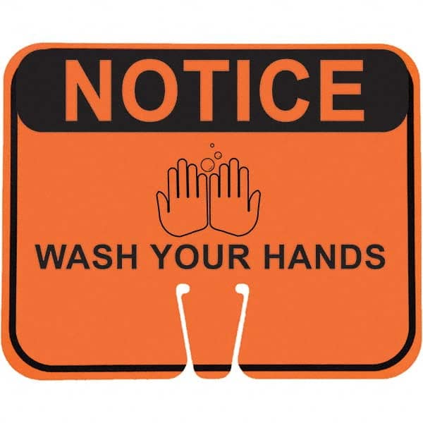 PRO-SAFE - "Notice Wash Your Hands", 12-1/2" Wide x 10-1/2" High, ABS Safety Sign - Exact Tooling