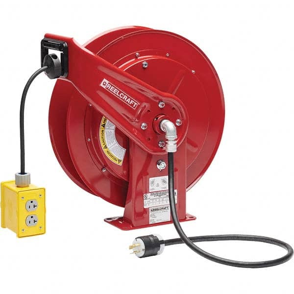 Reelcraft - Cord & Cable Reels End Type: Quad Outlet Cable Length (Feet): 75 - Exact Tooling