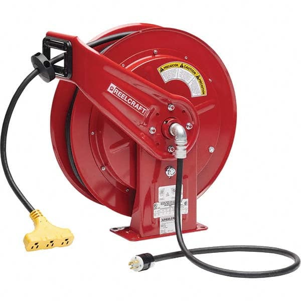 Reelcraft - Cord & Cable Reels End Type: Triple-Tap Outlet Cable Length (Feet): 100 - Exact Tooling