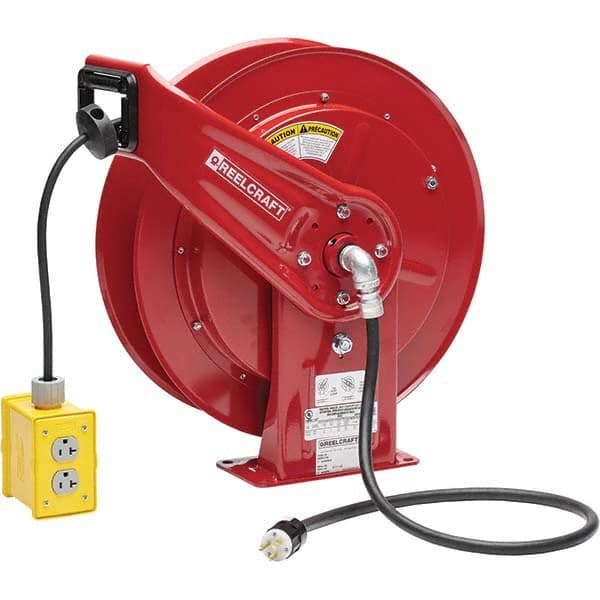 Reelcraft - Cord & Cable Reels End Type: Quad Outlet Cable Length (Feet): 75 - Exact Tooling