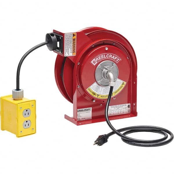 Reelcraft - Cord & Cable Reels End Type: Quad Outlet Cable Length (Feet): 45 - Exact Tooling