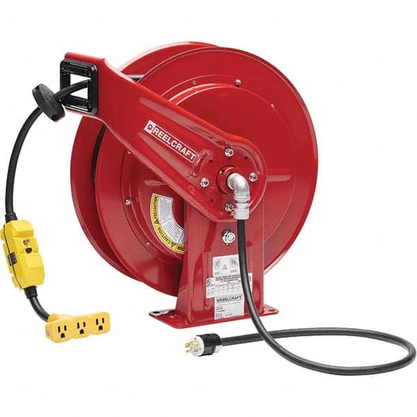 Reelcraft - Cord & Cable Reels End Type: Triple-Tap Outlet Cable Length (Feet): 100 - Exact Tooling