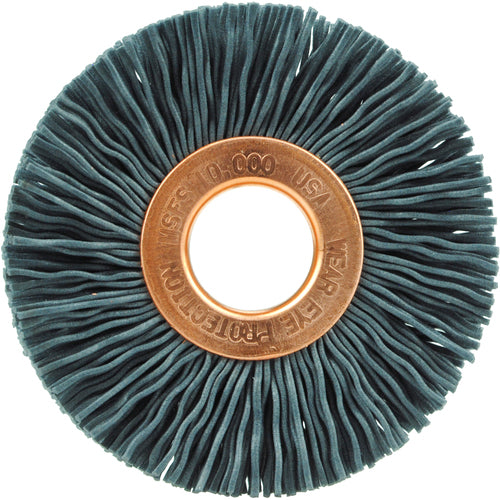 2″ Diameter-1/2″ Arbor Hole - Abrasive Nylon-Copper Center Straight Nylox Wheel - Exact Tooling