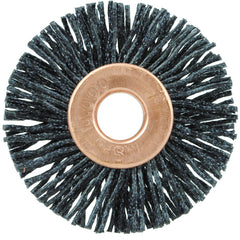 1 1/4″ Diameter - Small Diameter Wheel Brush - 0.026″/120 Grit - 1/4″ Arbor - Exact Tooling